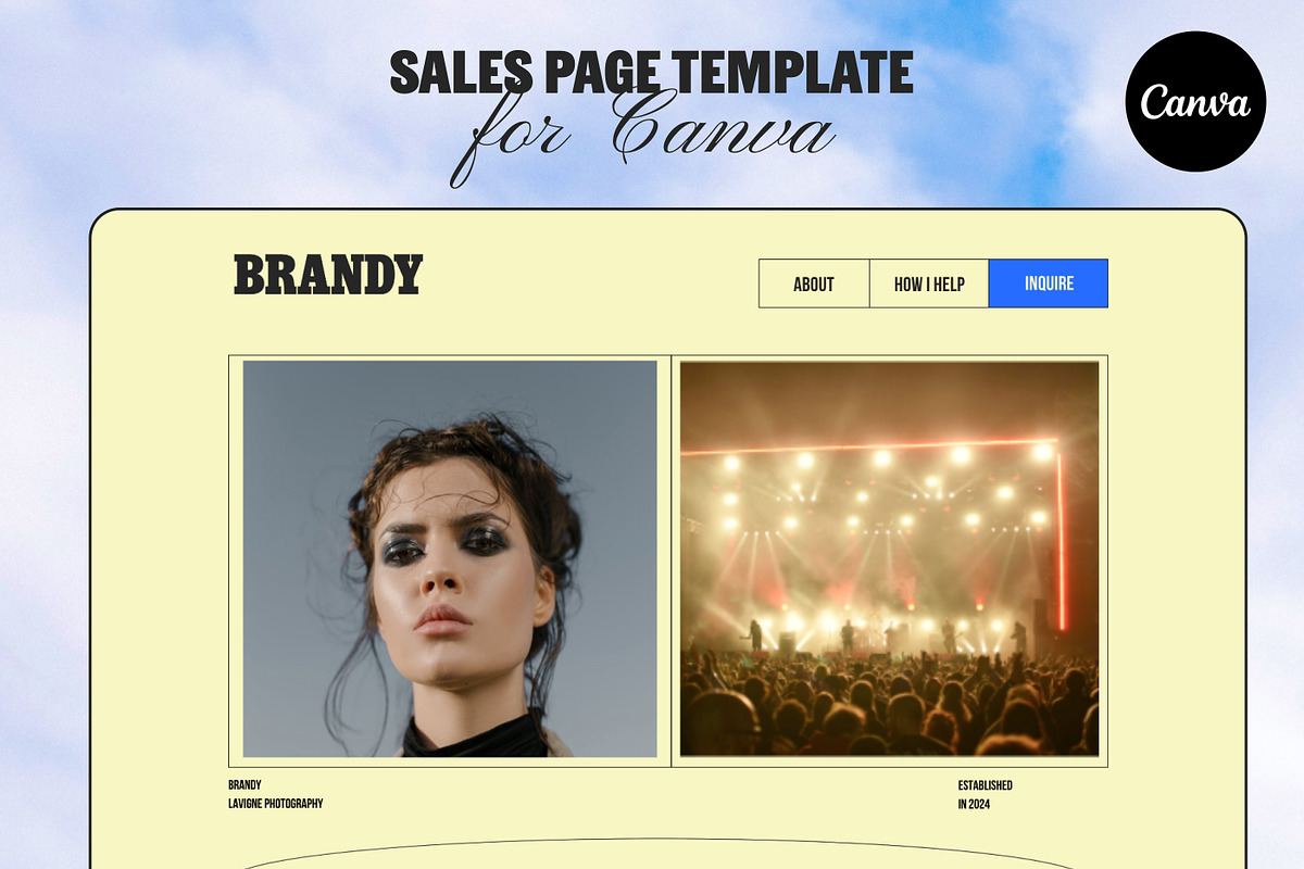 Brandy Sales Page Template Canva, a Landing Page Template by Digital Department (Photo 1 of 6)