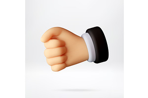 3D Businessman hand showing a fist, an Object Illustration by Abscent