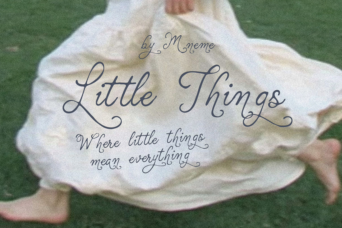 LittleThings: Whimsical Display Font, a Script Font by Mneme (Photo 1 of 8)