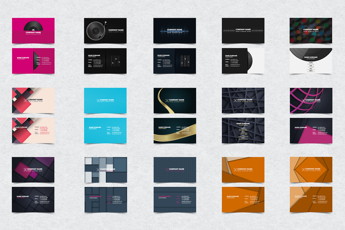 250 Business Card Vector Templates, a Business Card Template by Bobboz Store (Photo 6 of 18)