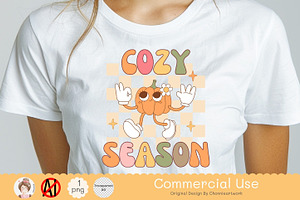 Cozy Season Png, Groovy Autumn Png