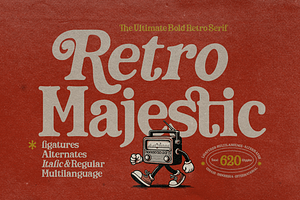 Retro Majestic, a Serif Font by Fortunes Co