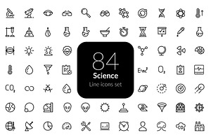 Science line icons set
