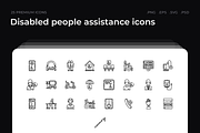 Disabled people assistance icons, an Outline Icon by Wencory (Thumbnail 1 of 2)