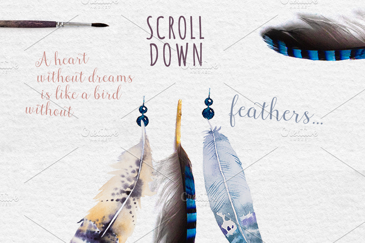 Watercolor feather DIY. BOHO style, a Graphic by Peace ART (Photo 2 of 3)