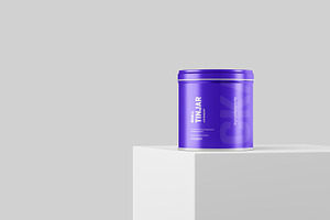 Small Tin Jar Packaging Mockup