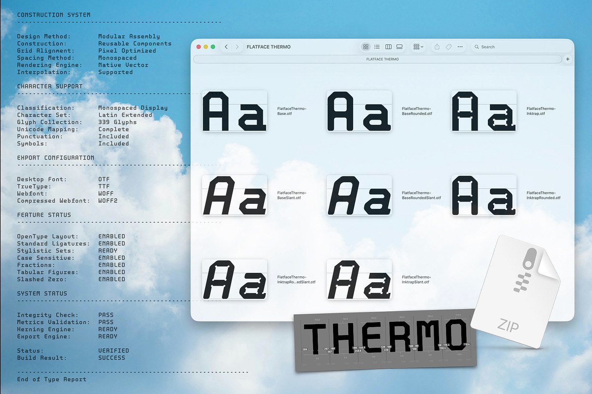 Flatface Thermo Mono, a Sans Serif Font by Flatface (Photo 2 of 16)