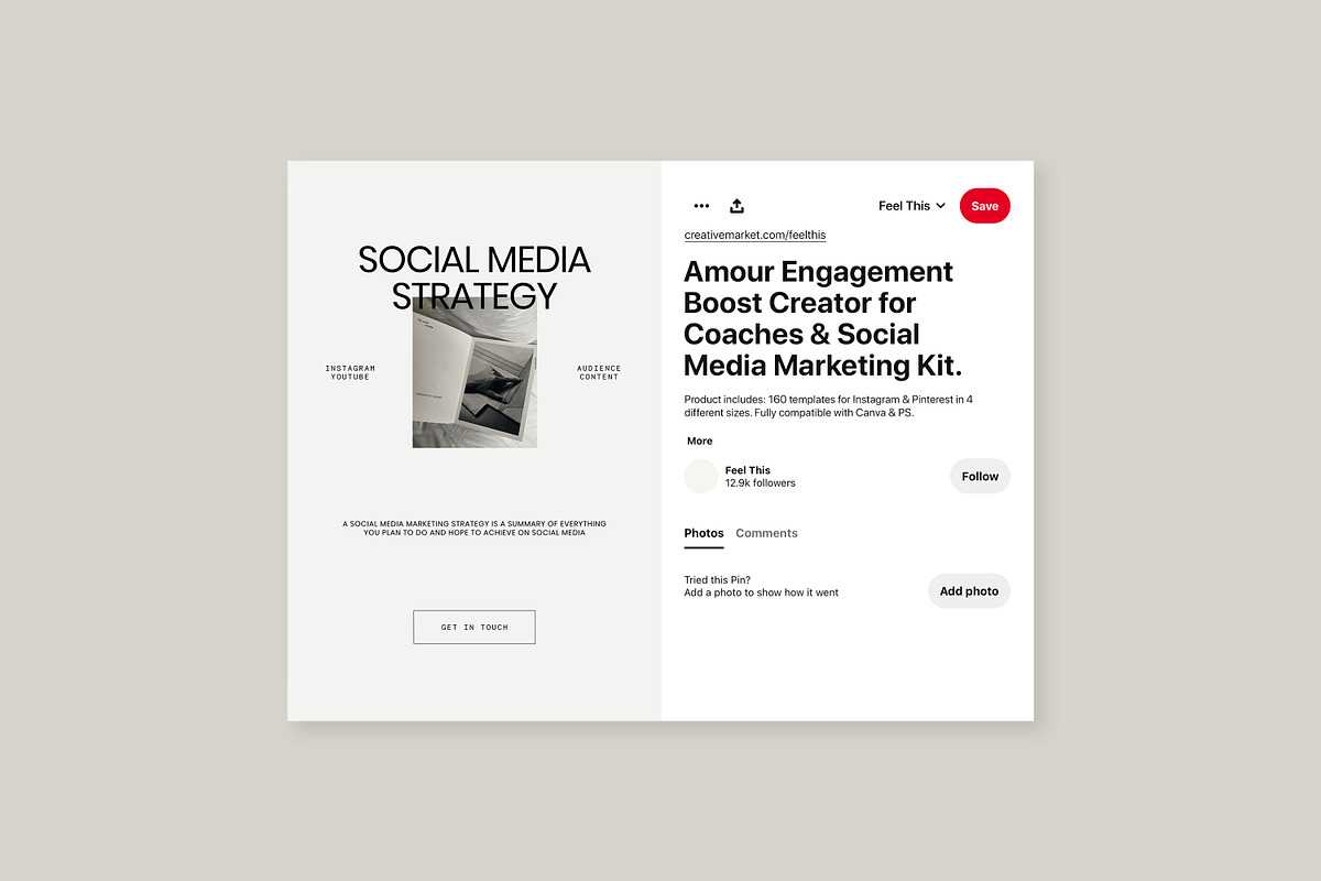 Amour Social Media Pack Canva PS, a Social Media Template by Feel This (Photo 16 of 22)