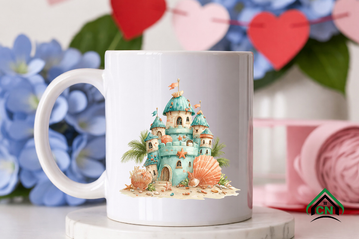 Whimsical Summer Sandcastle Clipart, an Illustration by Craft Nest (Photo 7 of 12)