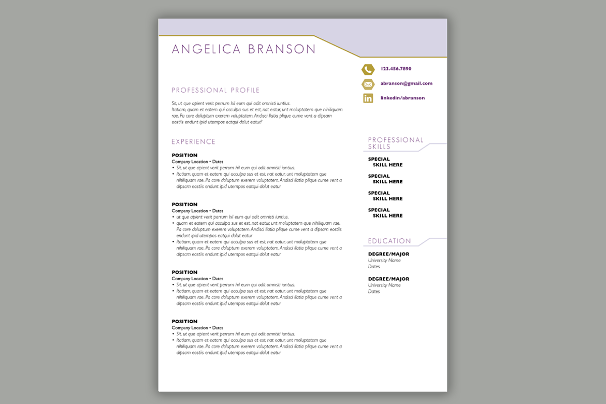 Modern Resume Template MS Word, a Resume Template by Scribbled Napkin ...