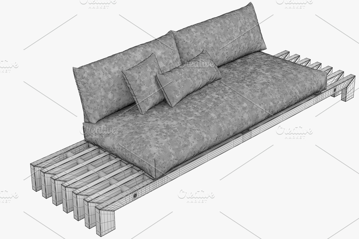 Beltempo Trimmer 3-seat sofa, a Furniture 3D Model by 3dmitruk (Photo 10 of 11)