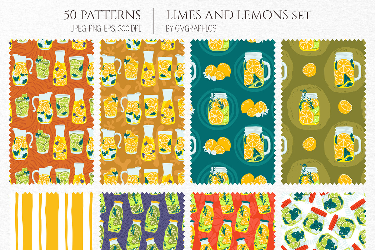 Limes and Lemons Patterns, a Pattern Graphic by GVGraphics (Photo 4 of 18)