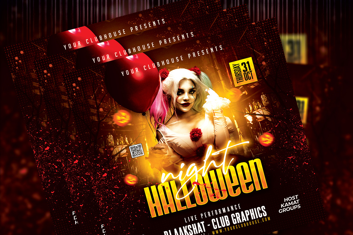 Halloween Flyer Template, a Templates & Theme by MithilaCreation (Photo 5 of 6)
