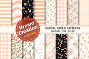 Peach Blossom Floral Digital Paper, a Texture Graphic by Dream Creation (Thumbnail 1 of 6)