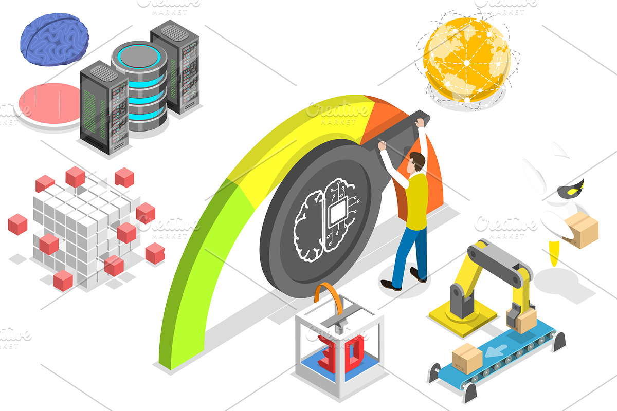 Digitalization Set 01, a Technology Illustration by AndriiStore (Photo 9 of 11)