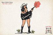 Retro Pin-Up Cowgirl Clipart Bundle, a Graphic by GlitterCraft (Thumbnail 46 of 61)
