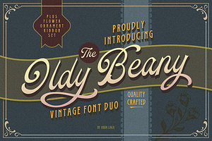 Oldy Beany Font Duo Extras