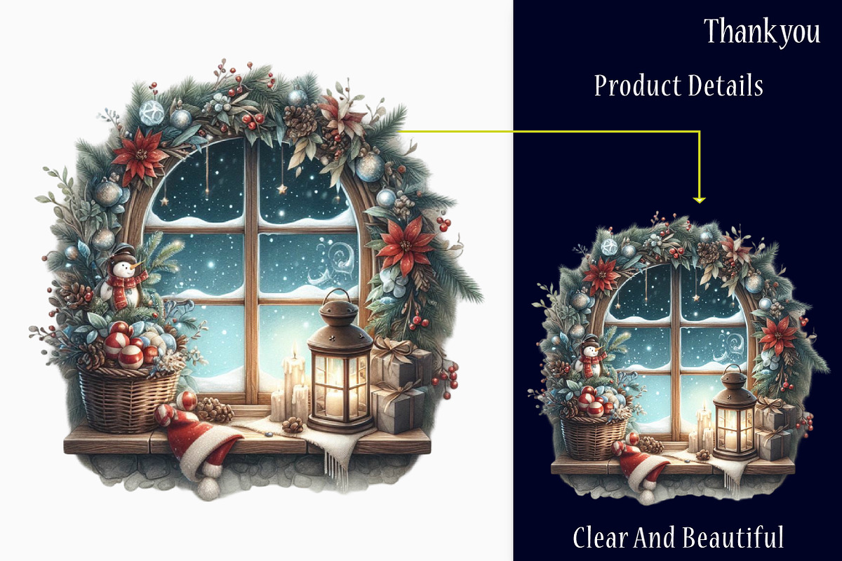 Christmas Cozy Window Clipart Png, a Graphic by designcity5 (Photo 2 of 4)