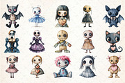 Coquette Halloween Voodoo Doll Clipa, an Illustration by Rose Art (Thumbnail 2 of 7)