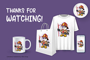 Cartoon Raccoon Fireman. T-Shirt., an Animal Illustration by KENO Mascots (Thumbnail 3 of 3)