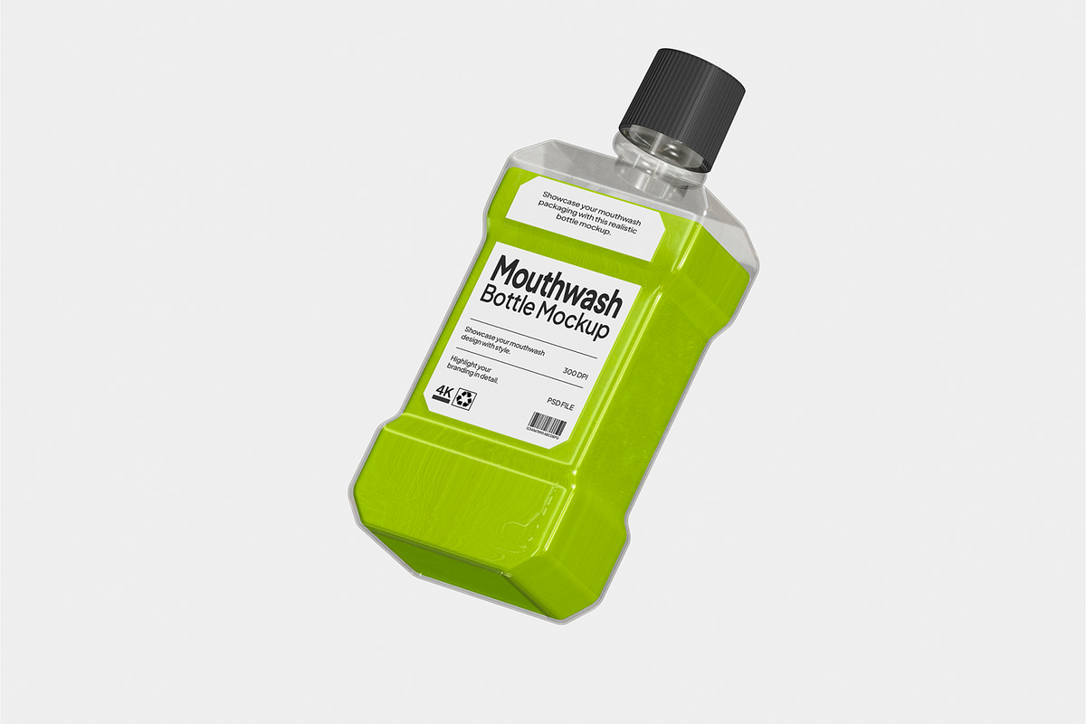 Mouthwash Bottle Mockup, a Packaging Mockup by Unerispace (Photo 4 of 5)