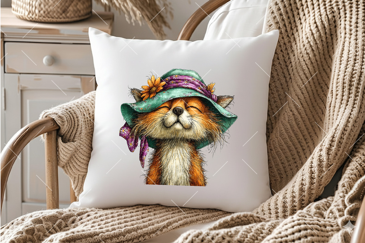 Whimsical Summer Funny Fox Clipart, an Illustration by OK Design (Photo 6 of 6)