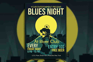 Blues Night Flyer, a Flyer Template by Muhamad Iqbal hidayat