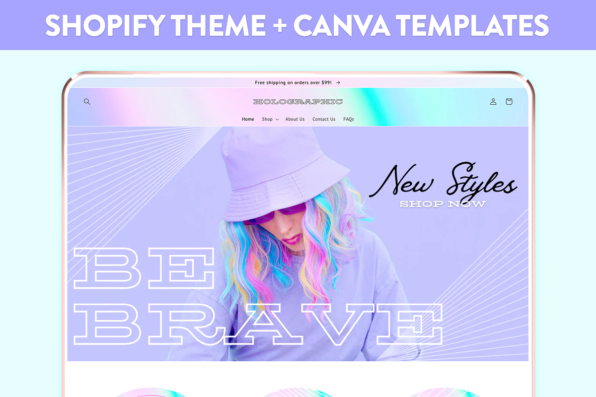 Holographic Shopify Theme, a Shopify Template by Lavender Skye Studio (Photo 1 of 3)