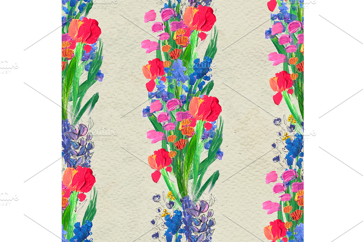 Seamless pattern with flowers, a Pattern Graphic by Alena Stoyko design