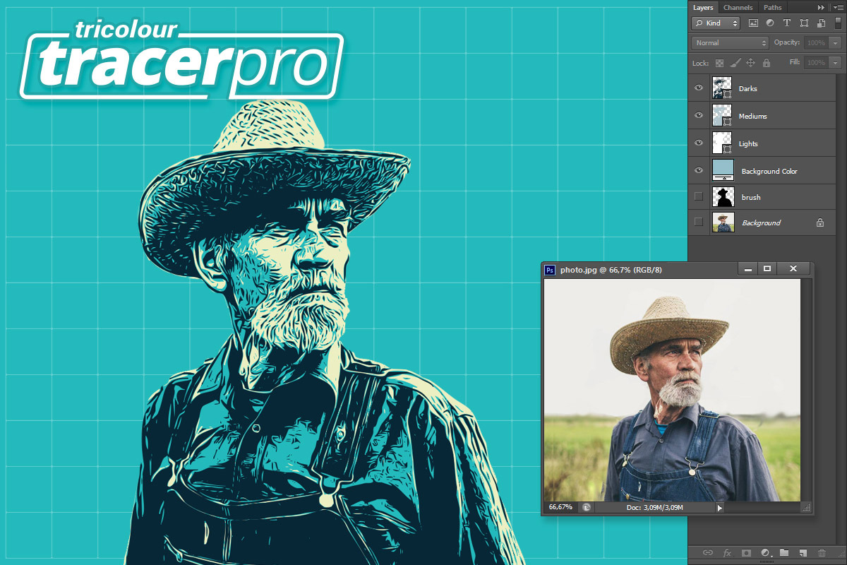 Tricolour Tracer Pro, an Action Add-On by g design (Photo 2 of 8)