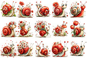 Whimsical Spring Snail Clipart, an Illustration by OK Design (Thumbnail 3 of 6)