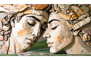 Two faces sculpted from fragmented, an Arts & Entertainment Photo by Igor Tichonow
