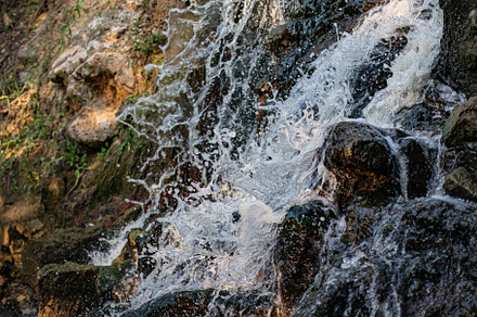 Nice view on waterfalls with rocks, a Nature Photo by Arymer