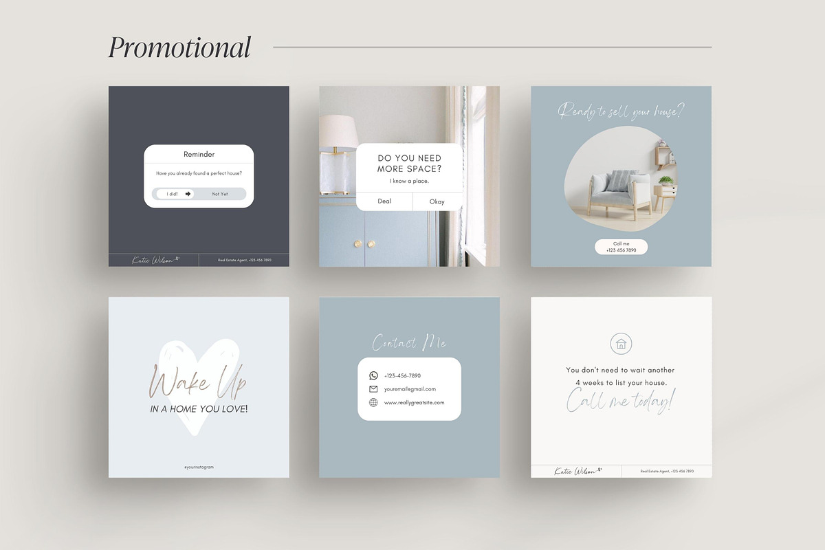 Real Estate Instagram Post Templates, a Social Media Template by LiliesandBerries (Photo 8 of 23)