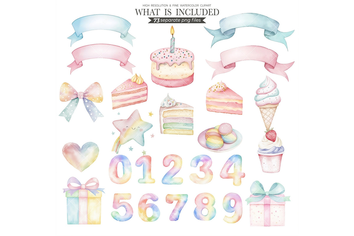 Safari Birthday Watercolor Clipart, an Illustration by CharmClipart (Photo 4 of 8)