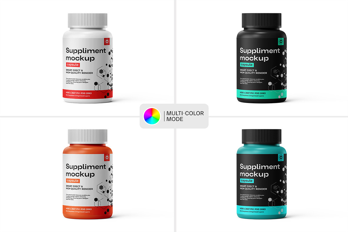 Medical Supplement Bottle Mockup, a Packaging Mockup by Ram Studio LLC (Photo 6 of 15)