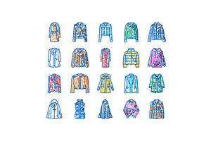outerwear female clothes girl icons, an Object Illustration by pikepicture