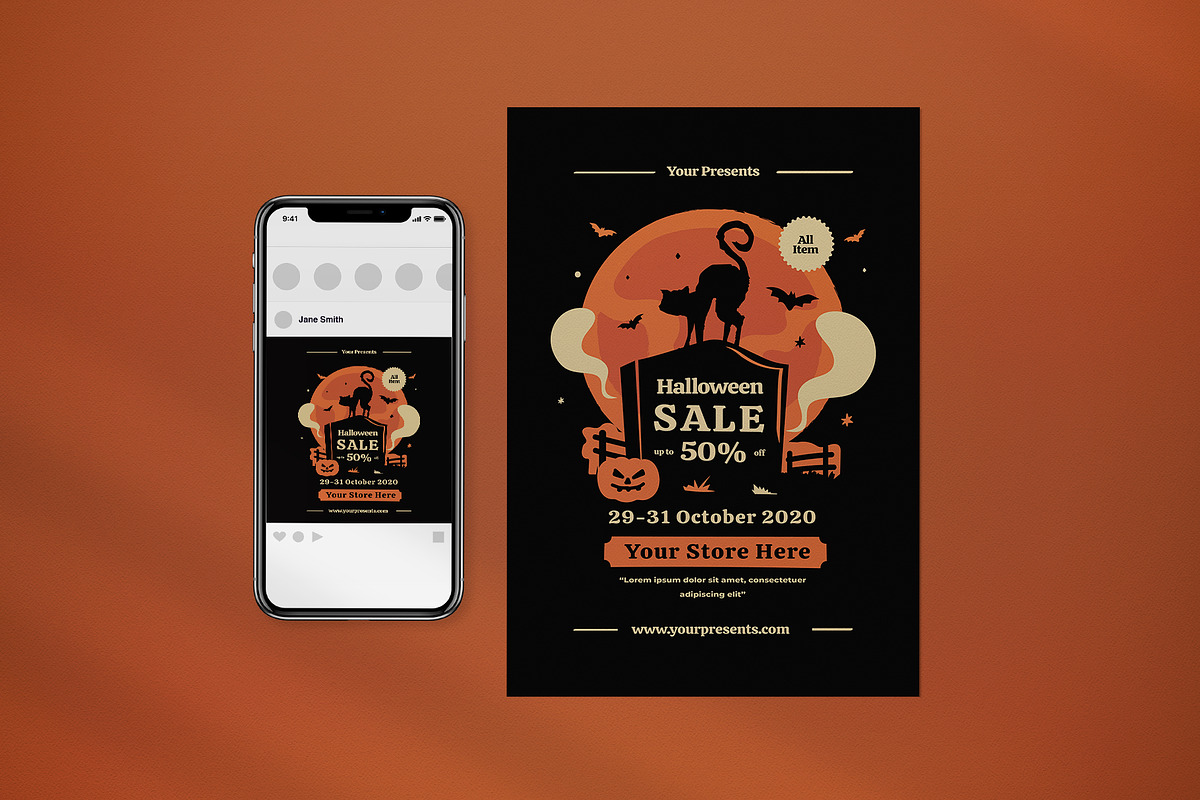 Halloween Sale Pack, a Flyer Template by lilyshop