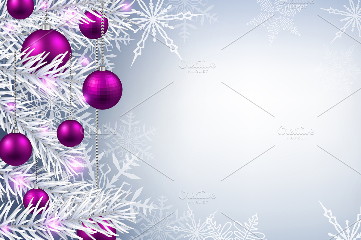 Big violet Christmas & New Year set, a Decorative Illustration by Vjom (Photo 10 of 20)