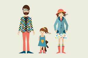 Family. Flat Illustration.