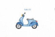 Urban transport watercolor, a Decorative Illustration by Marina Ermakova (Thumbnail 10 of 10)
