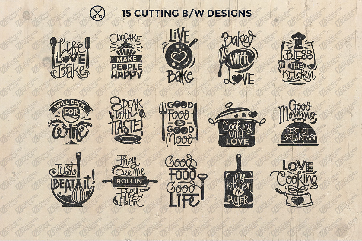 Kitchen and Food Quotes Cutting SVG, a Food Illustration by defarmerdesign (Photo 5 of 5)