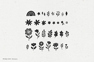 Plants Ink Rubber Stamp Graphics