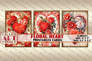 Valentines Floral Heart Valentine, a Seasonal Illustration by CraftArtStory (Thumbnail 3 of 3)