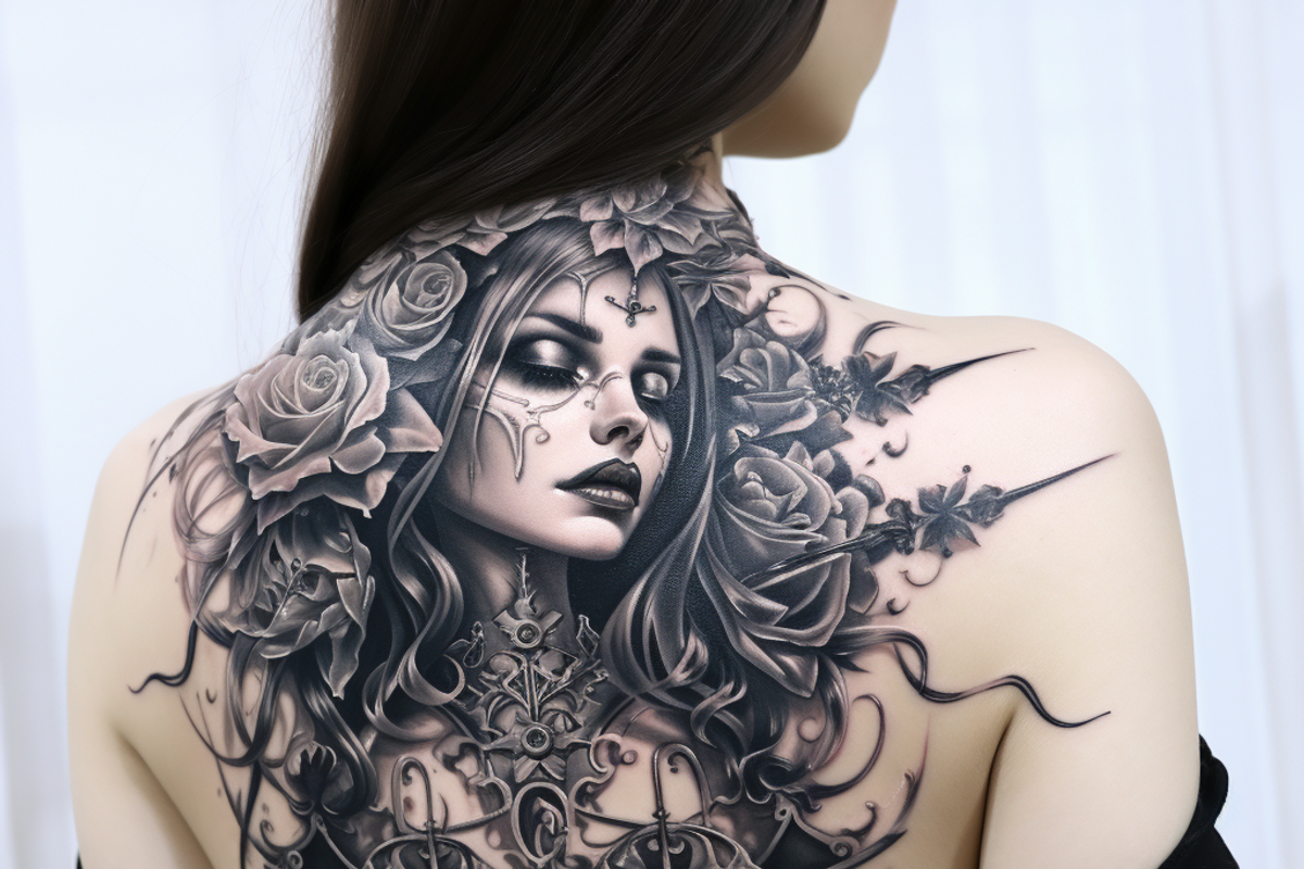 Gothic Girls tattoo flash bundle, a Brush Add-On by ProcreateInk (Photo 7 of 11)