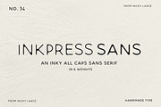 Inkpress Sans All Caps Typeface, a Sans Serif Font by Nicky Laatz (Thumbnail 1 of 12)