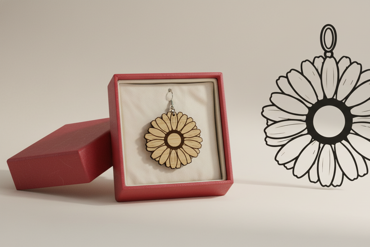 Daisy Flower Dangle Earring, an Illustration by Amazin_art (Photo 4 of 5)