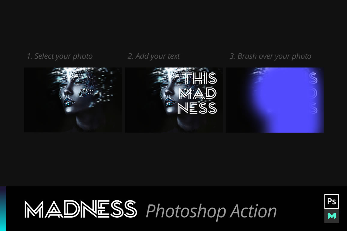 MADNESS Sci-Fi Photoshop Action, an Action Add-On by MockupsPro (Photo 2 of 6)