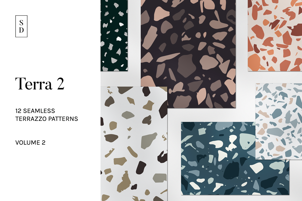 Terrazzo Seamless Patterns - Terra 2, a Pattern Graphic by Saguaro Digital (Photo 1 of 7)