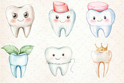 Watercolor Dentist Tooth Clipart, an Illustration by Dream Creation (Thumbnail 5 of 5)